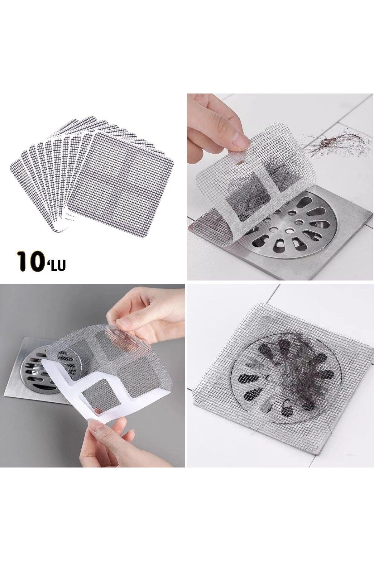 ® 10'lu Banyo ve Mıutfak Lavabo Koku Önleyici ve Haşere Böcek Önleyici Gider Filtresi