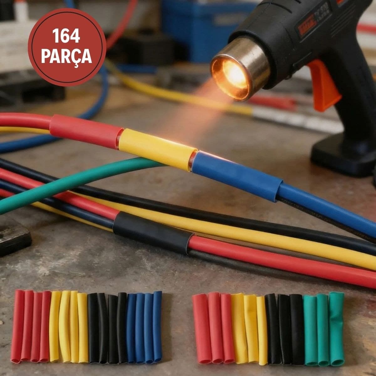 Roichil® 164 Parça Isı ile Daralan Makaron Seti – Elektrik Kablo İzolasyon & Koruma Kılıfı, Renkli Shrink Tube Set