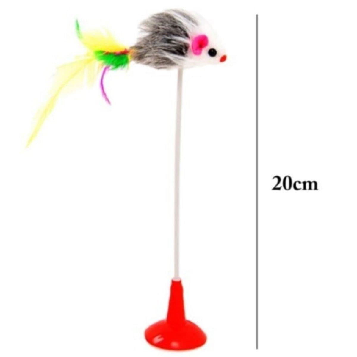 Roichil® 2li Vantuzlu Fareli Tüylü Hareketli Çanlı ve Esneyen Eğlenceli Peluş Kedi Oyuncağı — küçük görsel 5