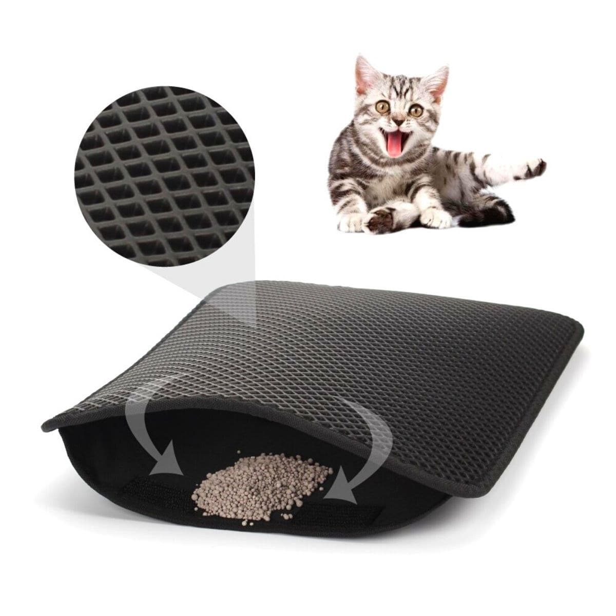Roichil® Kedi Tuvalet Önü Kum Toplayıcı Temizleyici Elekli Paspas