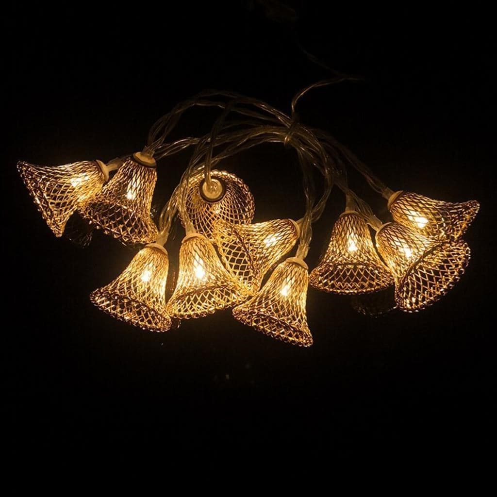 Roichil® Parti ve Özel Gün Dekorasyonu Çan Şeklinde Metal Şerit Led Işık