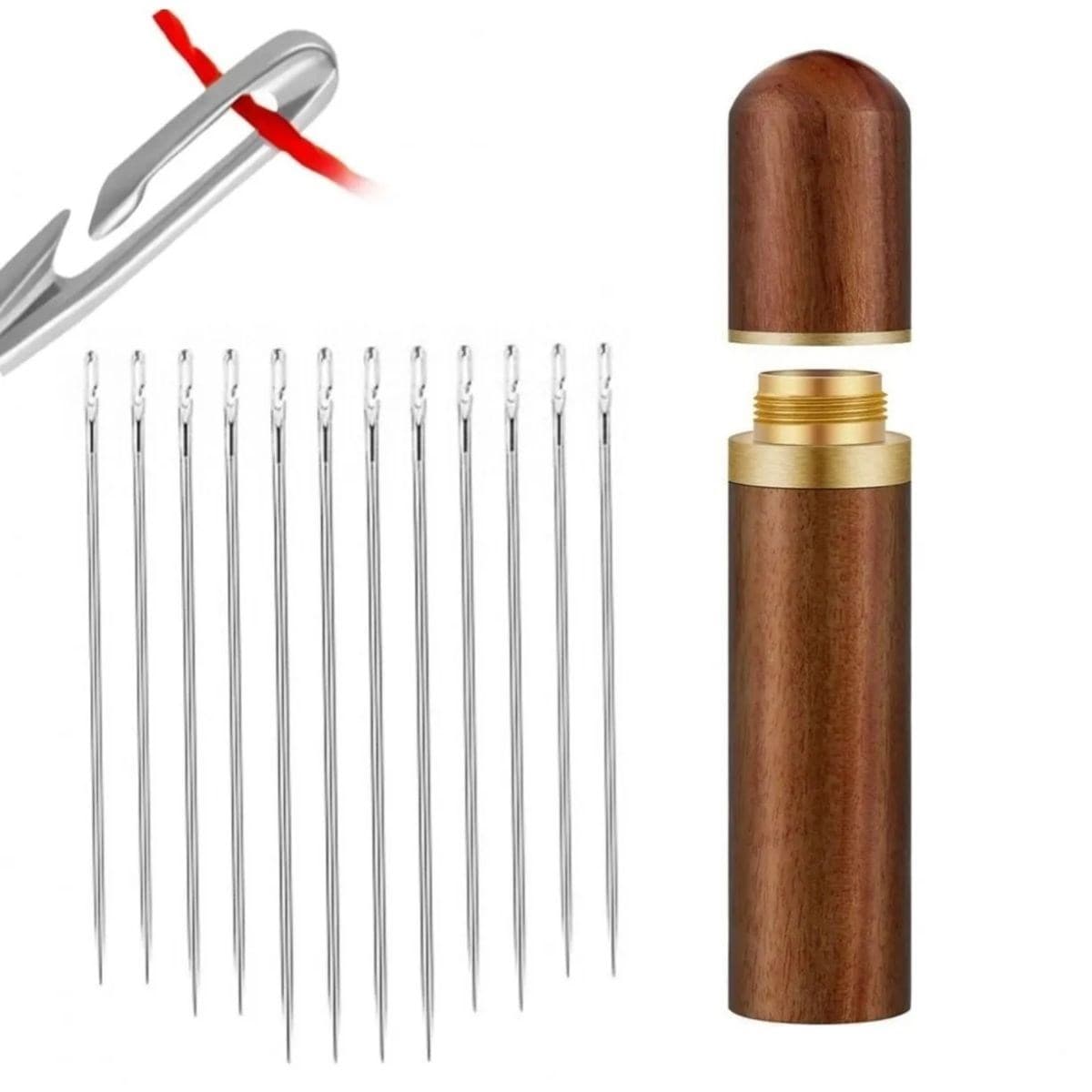 Roichil® 30 Adet İğneli Ahşap Kutulu Dikiş İğne Seti