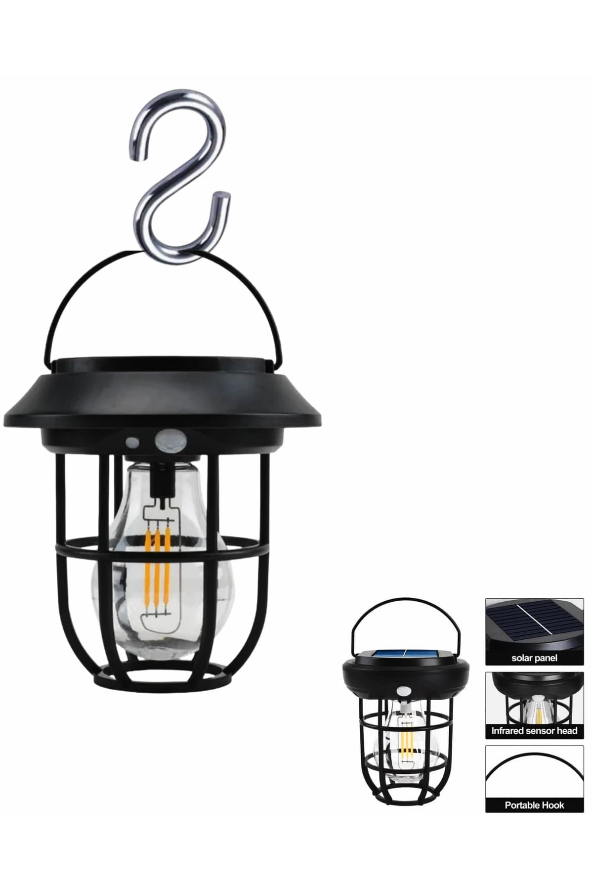 Solar Güneş Enerjili Sensörlü Bahçe Balkon Askılı Duvar Ağaç Lambası 3 Modlu Led Işık