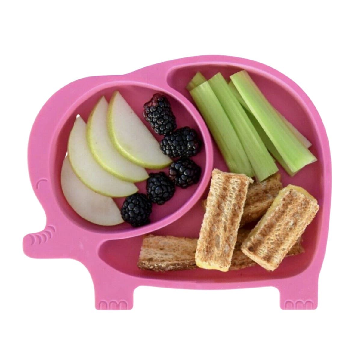 Roichil® Bebek ve Çocuk için Sevimli Fil Model Desenli Yemek Bebek Mama Kabı Bölmeli Tabak