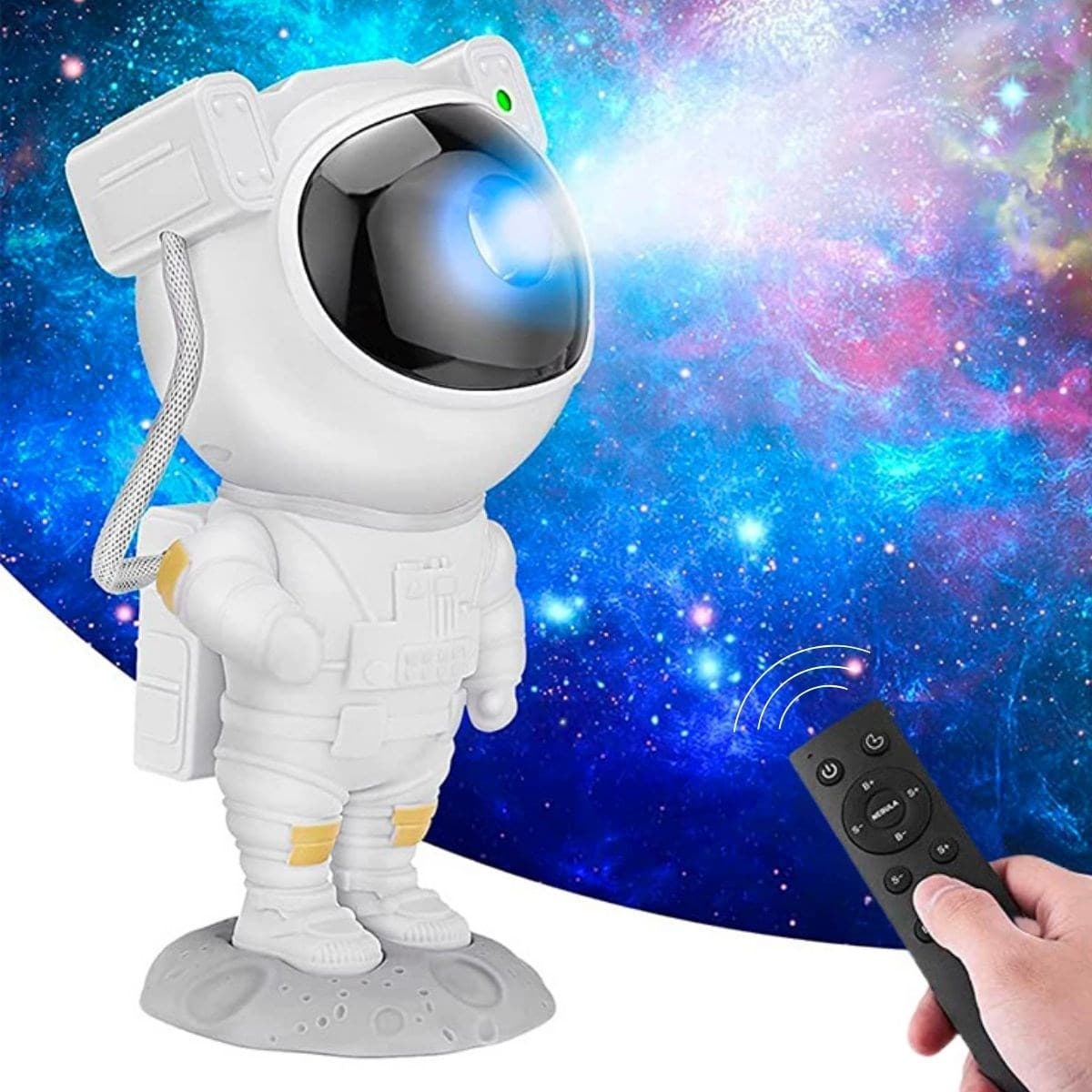 Roichil® Uzaktan Kumandalı ve Zamanlayıcılı Farklı Renk Işık Modlu Astronot Projektör Gece Lambası