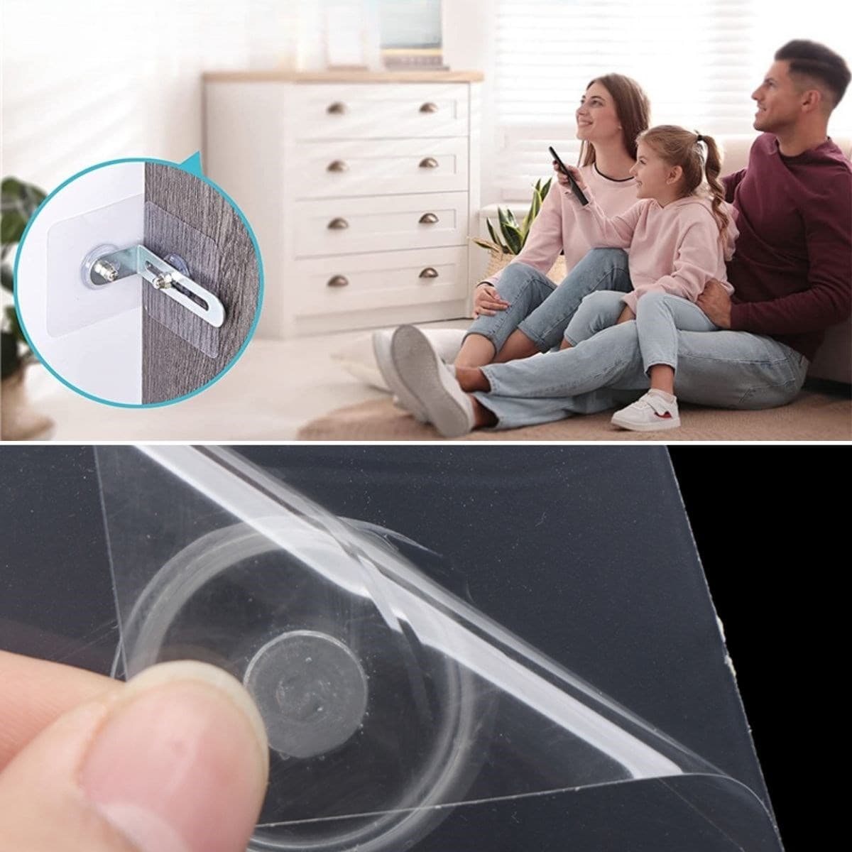 Roichil® Deprem İçin Ultra Dayanıklı Çivisiz Duvarı Delmeden Ayarlanabilir Eşya Sabitleyici Aparat — küçük görsel 3