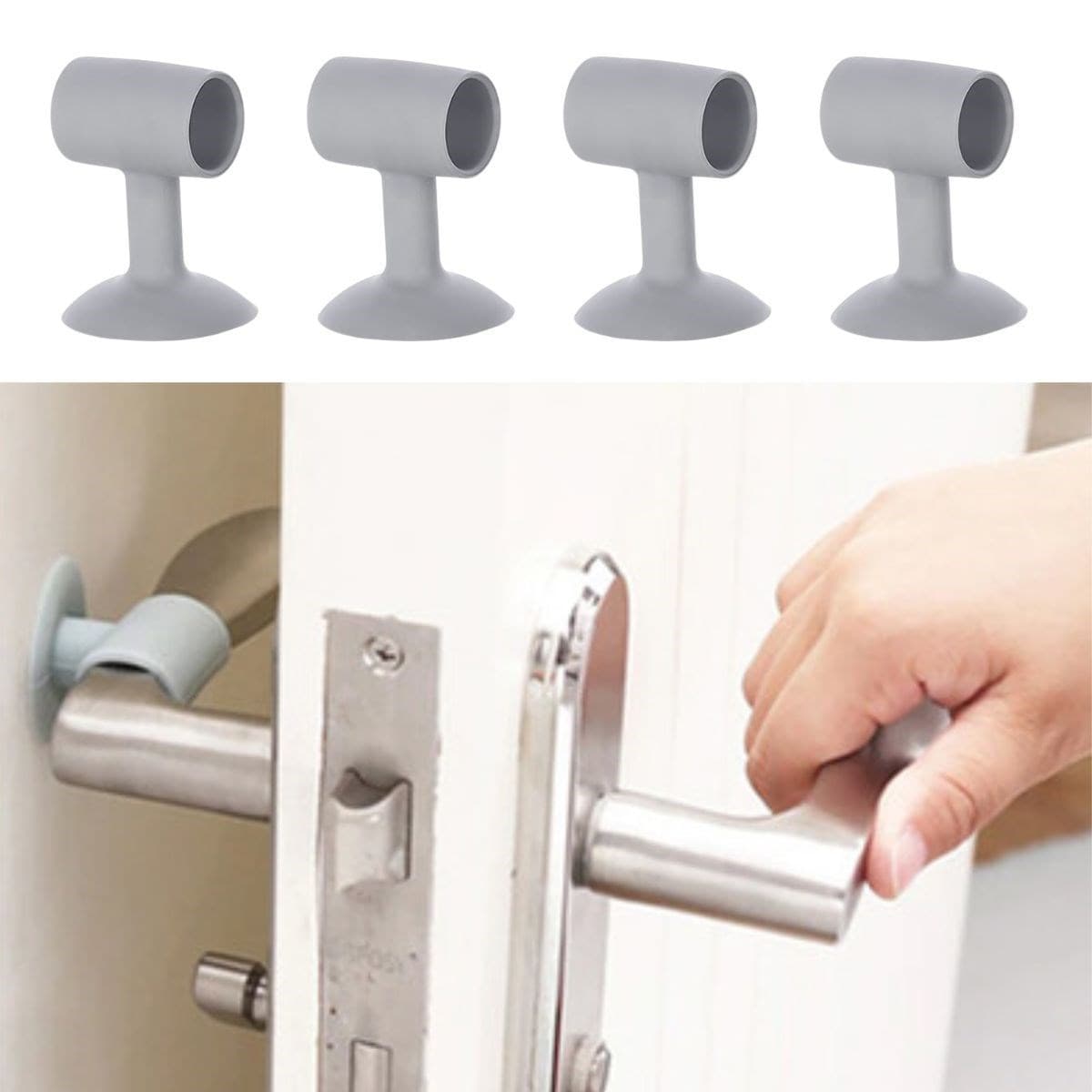 Roichil® 4 Adet Çok Amaçlı Vakumlu Kapı Stoperi,Kablo Organizeri,Telefon Sabitleyici