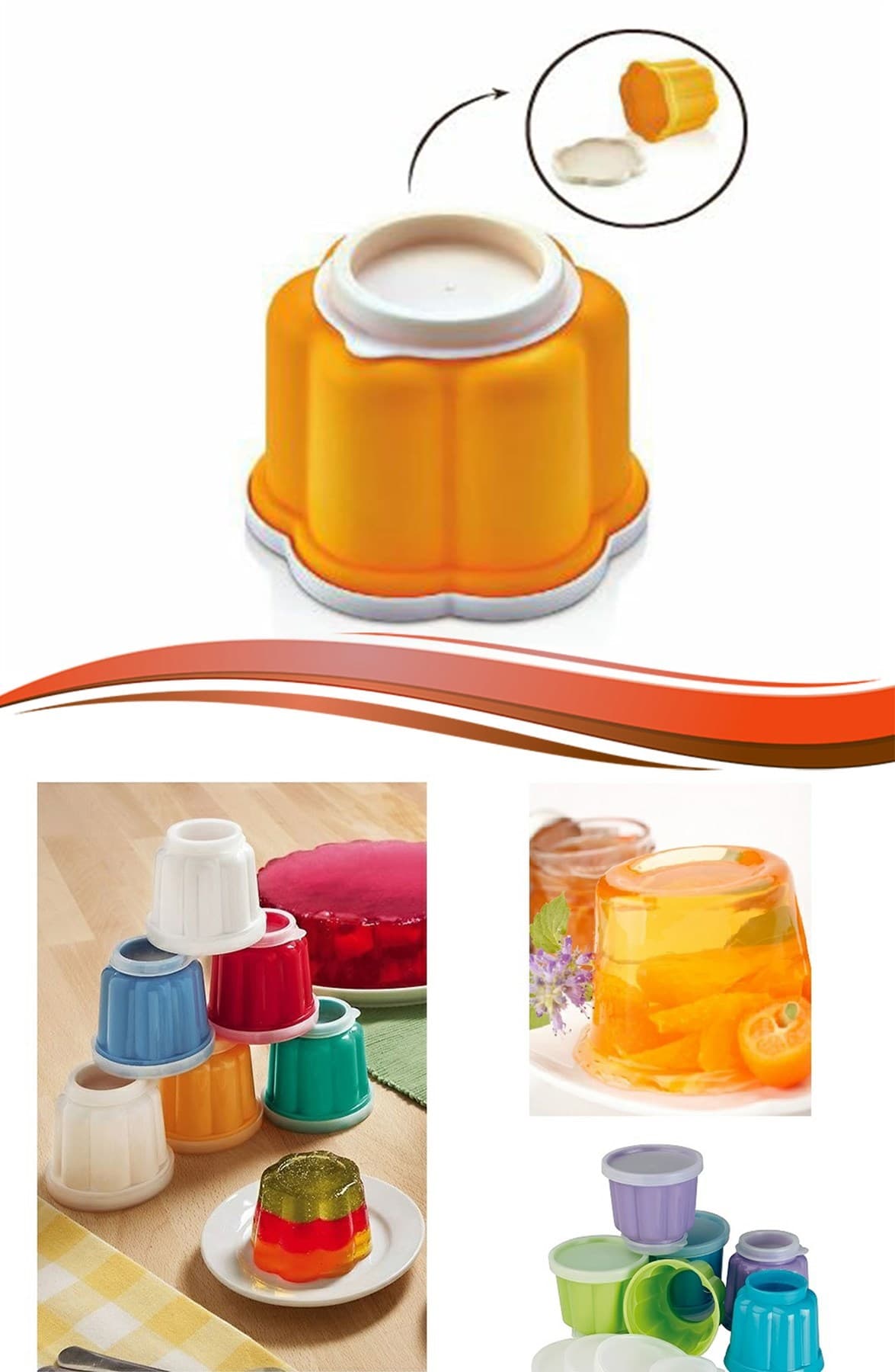 Roichil® 2 Adet Çiçek Şekilli Plastik Jole Muhallebi Şekillendirici Kalıp