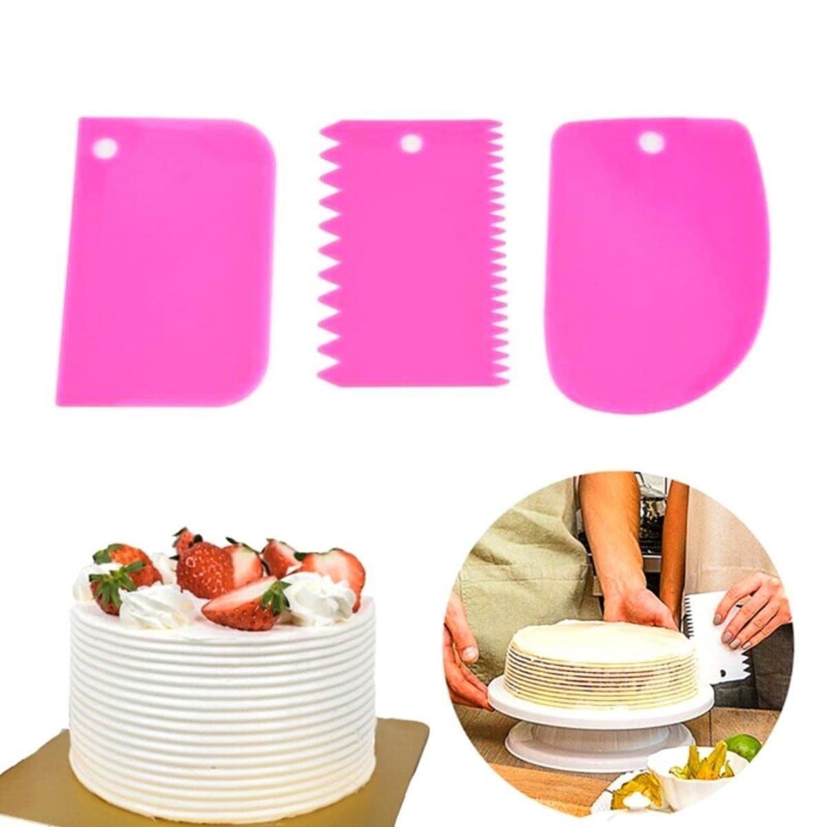 Roichil® Pasta Hamur Şekillendirici Spatula Kesici Kazıyıcı Dekoratör Set
