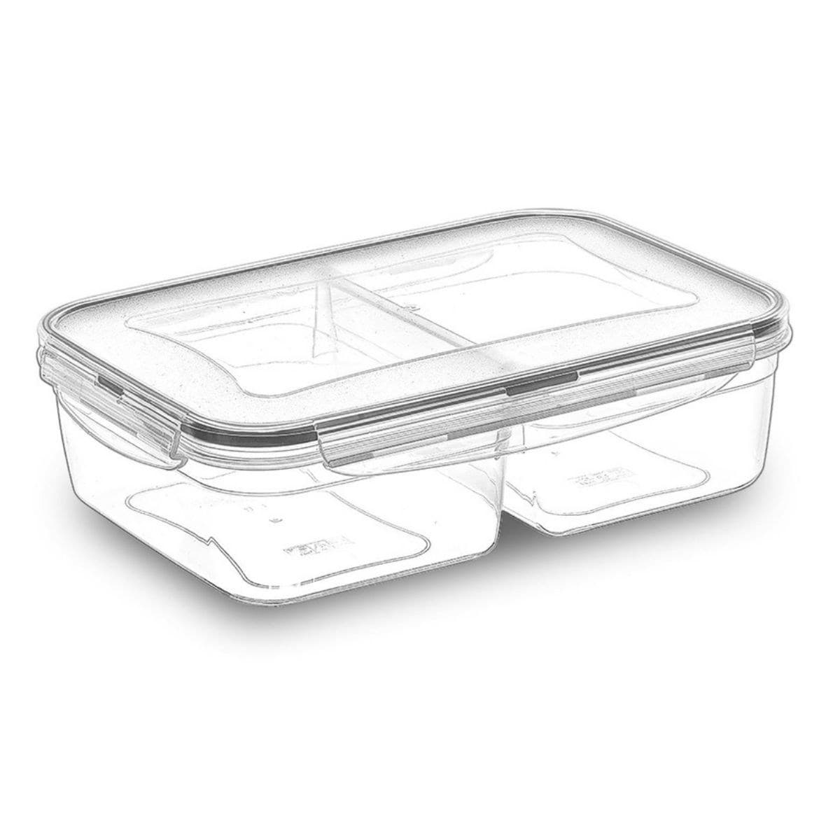 Roichil® 2 Bölmeli 1+1 Litre Kilitli Kapaklı Erzak Saklama Kabı LC-525