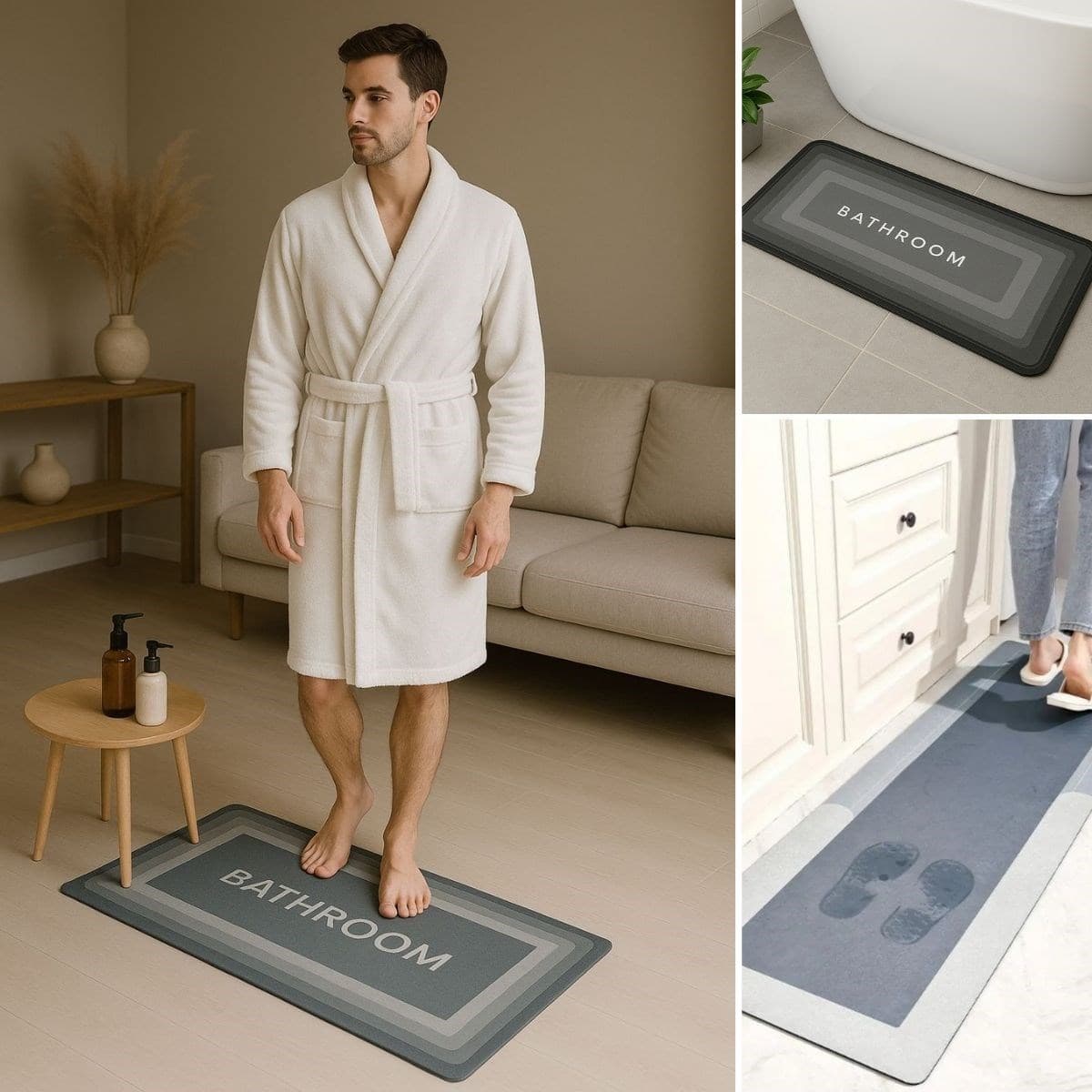 Roichil® Sihirli Süper Su Emici Kaymaz Tabanlı Uzun Paspas 40*120 cm — küçük görsel 4