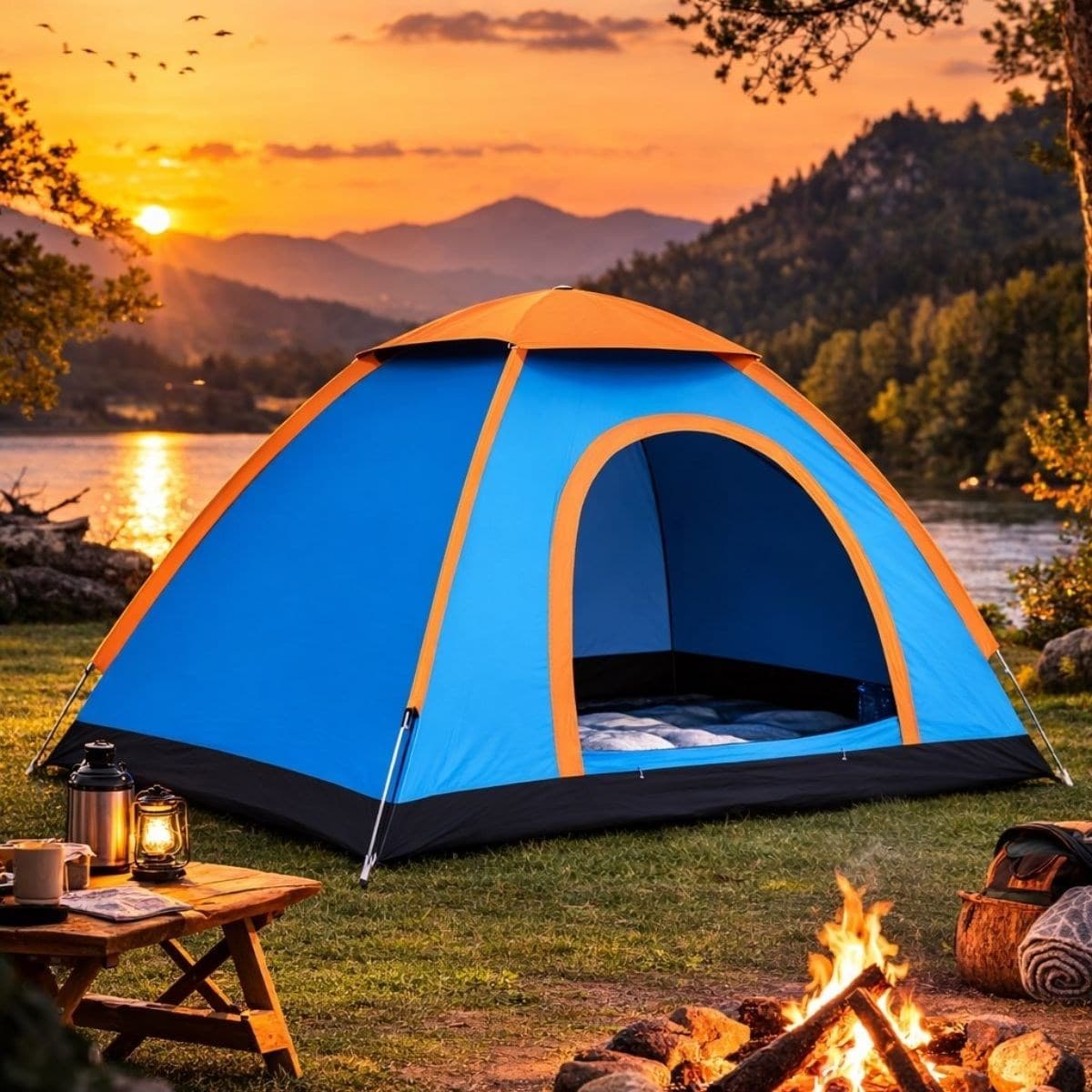 Roichil® 3 Kişilik Yarı Otomatik Kurulum Kamp Çadırı – Suya Dayanıklı, Taşıma Çantalı Outdoor Aile Çadırı, Piknik, Plaj ve Doğa 200x150x110 cm
