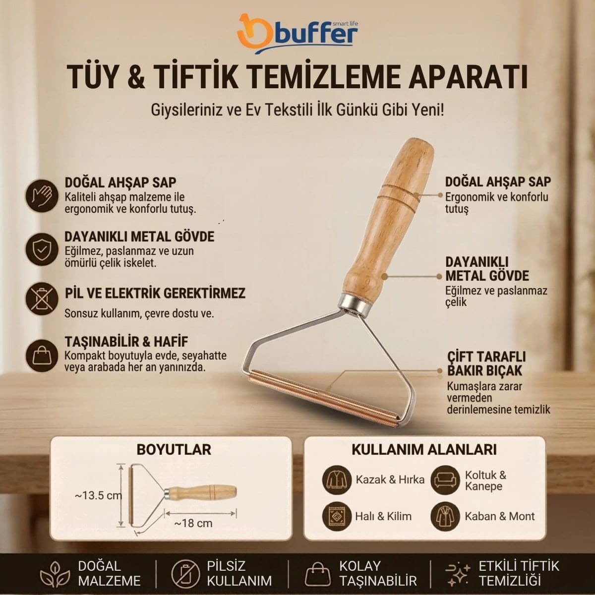 Roichil® Taşınabilir Kazak ve Dokuma Kumaş Tüy Alma ve Tiftik Temizleme Aparatı — küçük görsel 5