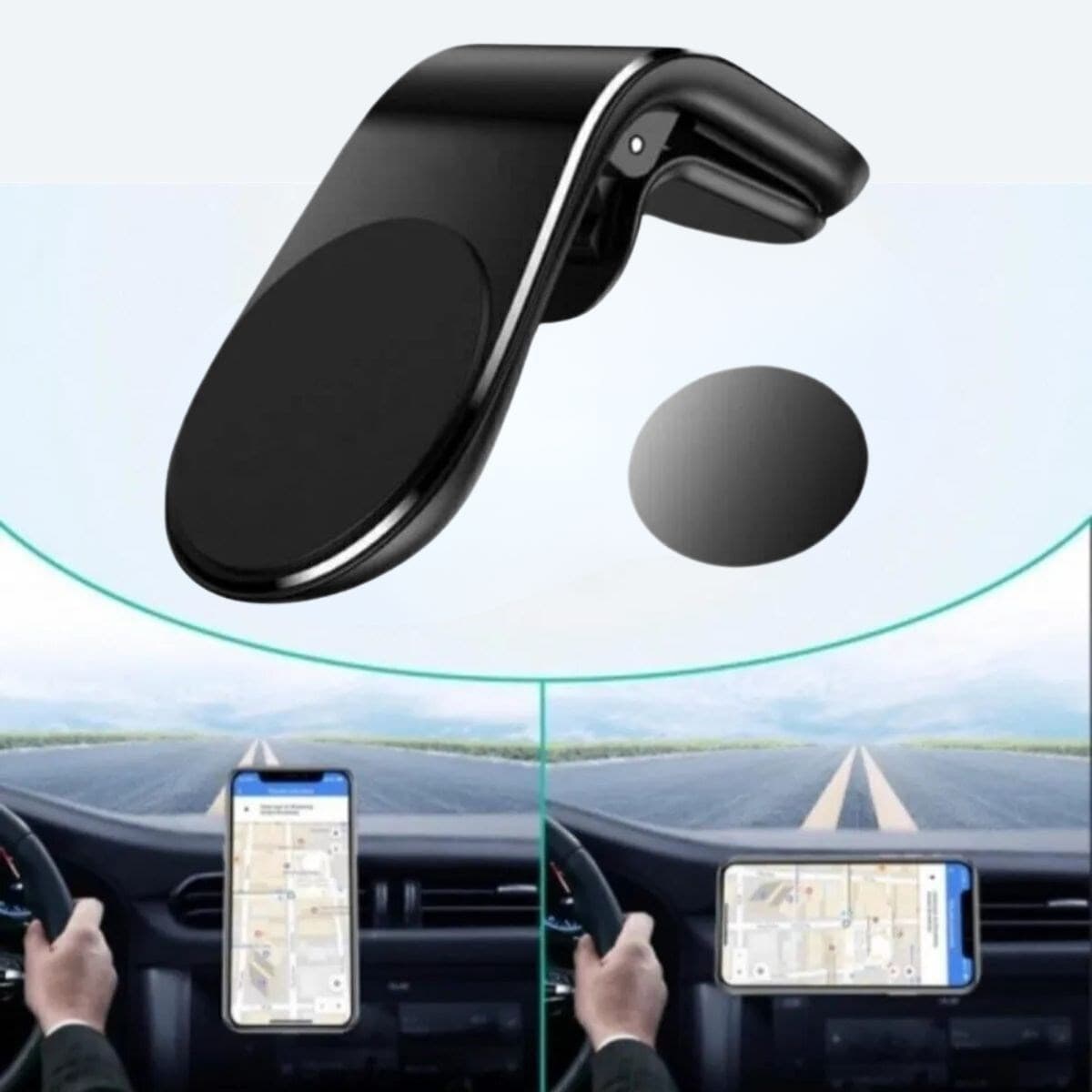 Roichil ® Havalanndırma Izgarasına Takılabilen Mandallı Mıknatıslı Oto Araç Içi Manyetik Telefon Tutucu