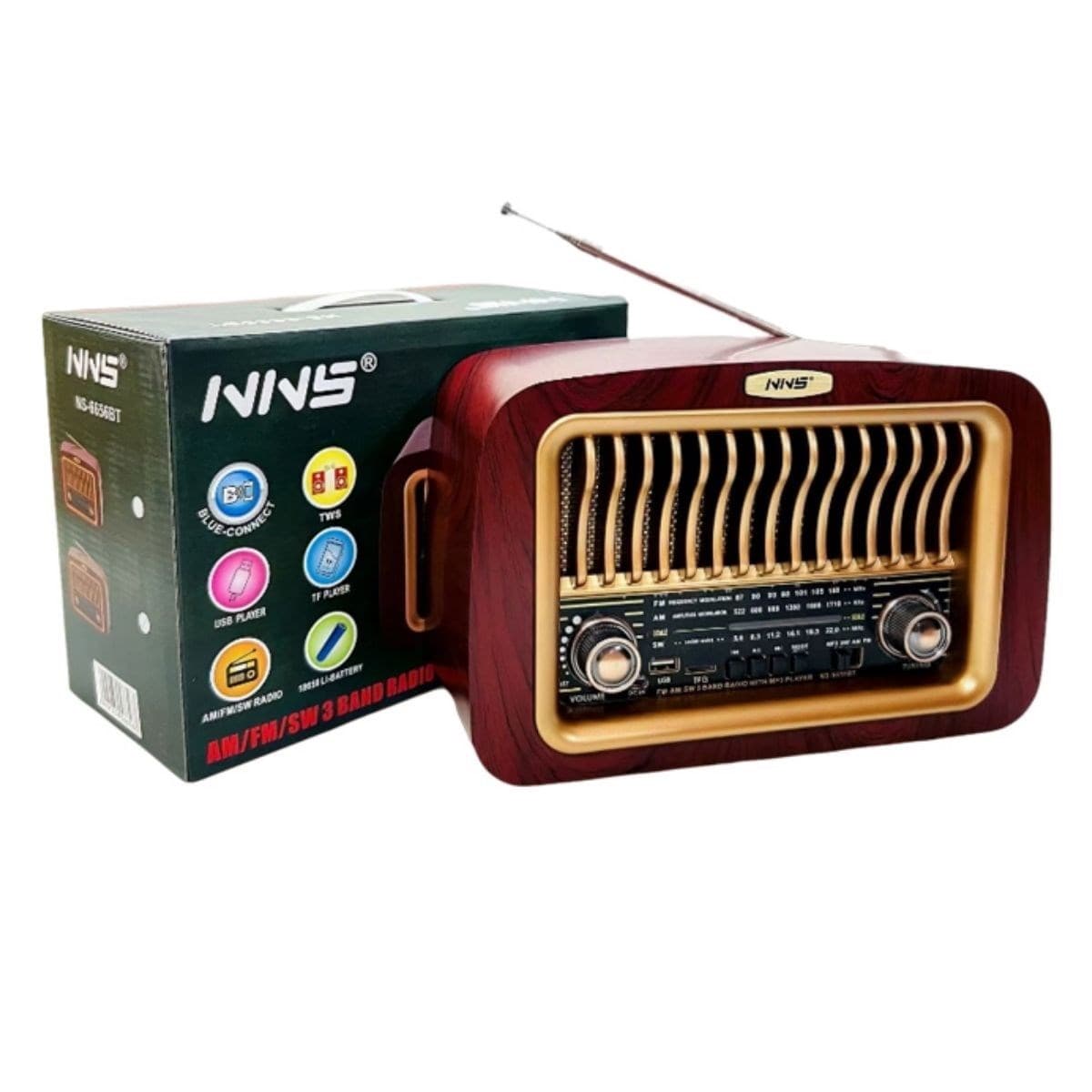 Roichil® Taşınabilir Klasik AM/FM/SW Transistör Retro Nostaljik Radyo USB Şarjlı