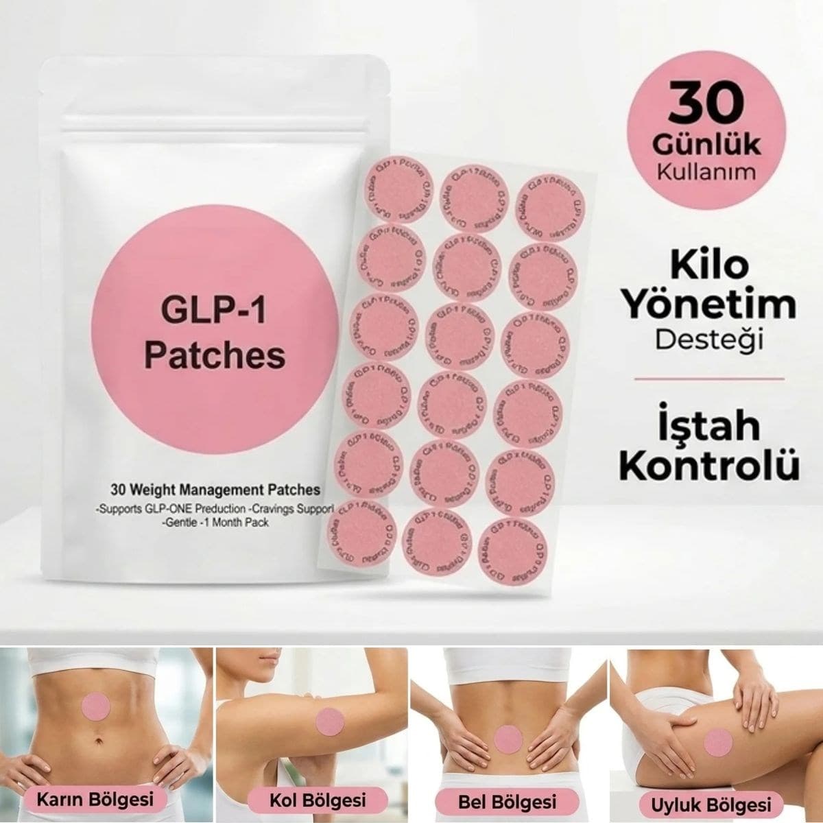 Roichil® 30 Adet Kilo Yönetimi Destek Bantları – İştah Kontrolü ve Günlük Wellness Desteği