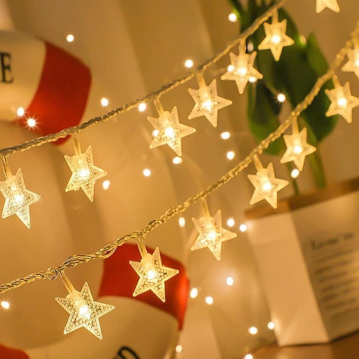Yıldız Şekilli 3.5 Metre USB LED Işık – 20 Adet LED’li Dekoratif Ortam Aydınlatması