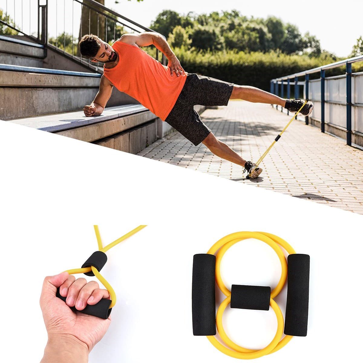 Roichil® 8 Şeklinde Direnç Bandı Yoga Plates Ve Vücut Geliştirme Egzersiz Bandı