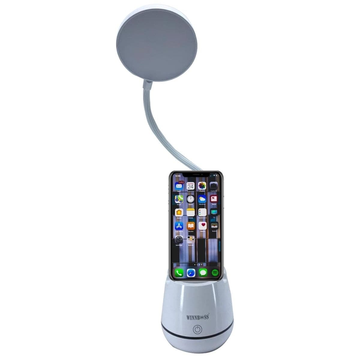 Roichil®Kalemlikli Telefon Tutacaklı Şarjlı Dokunmatik 3 Mod Esnek Başlıklı Dimmerli LED Masa Lambası