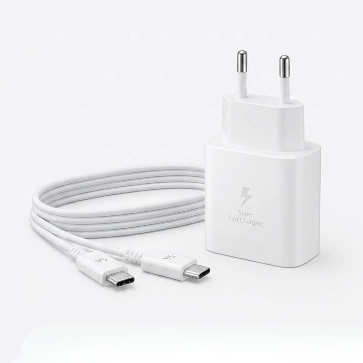 Roichil® 45W Süper Hızlı Şarj Adaptörü USB-C PD 3.0 PPS Fast Charger + 5A Type-C to Type-C Kablo
