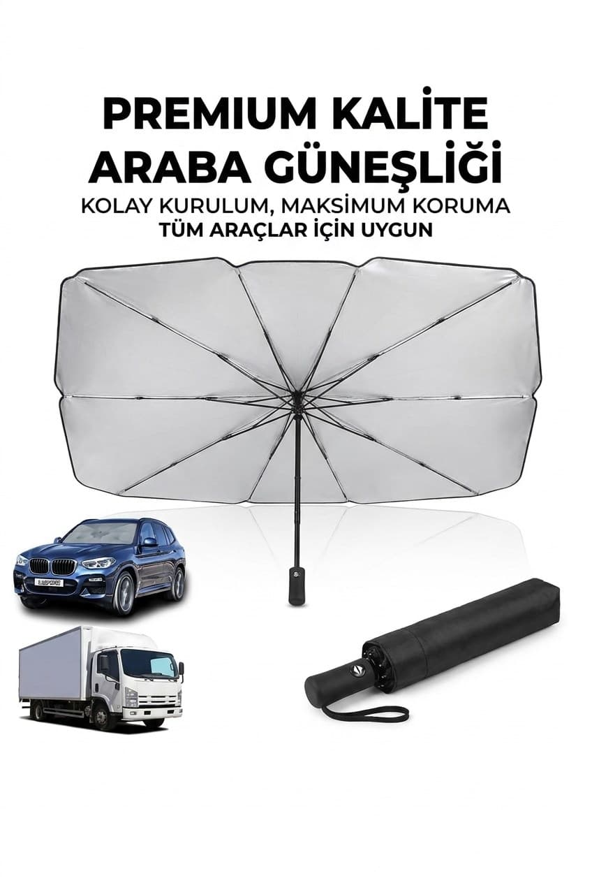 Roichil® Premium Katlanabilir Araç Ön Cam Güneşliği – Şemsiye Tipi Oto Güneşlik, UV Korumalı Isı Yalıtımlı Ön Cam Gölgelik