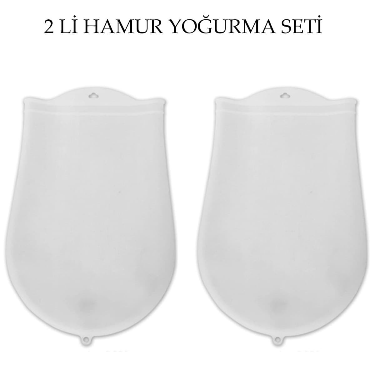 Roichil® Hamur Torbası 2 li Set Orta ve Büyük Hamur Silikon Şeffaf Yoğurma Torbası Ekmek Makarna Mant