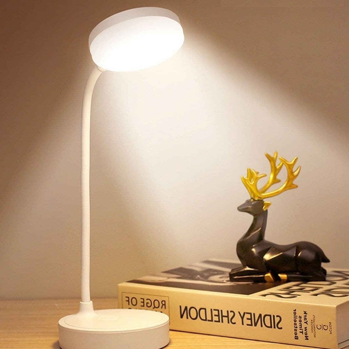 Roichil® Yuvarlak USBli Dokunmatik 3 Kademeli 360 Derece Özel Göz Korumalı Led Lityum Masa Lambası