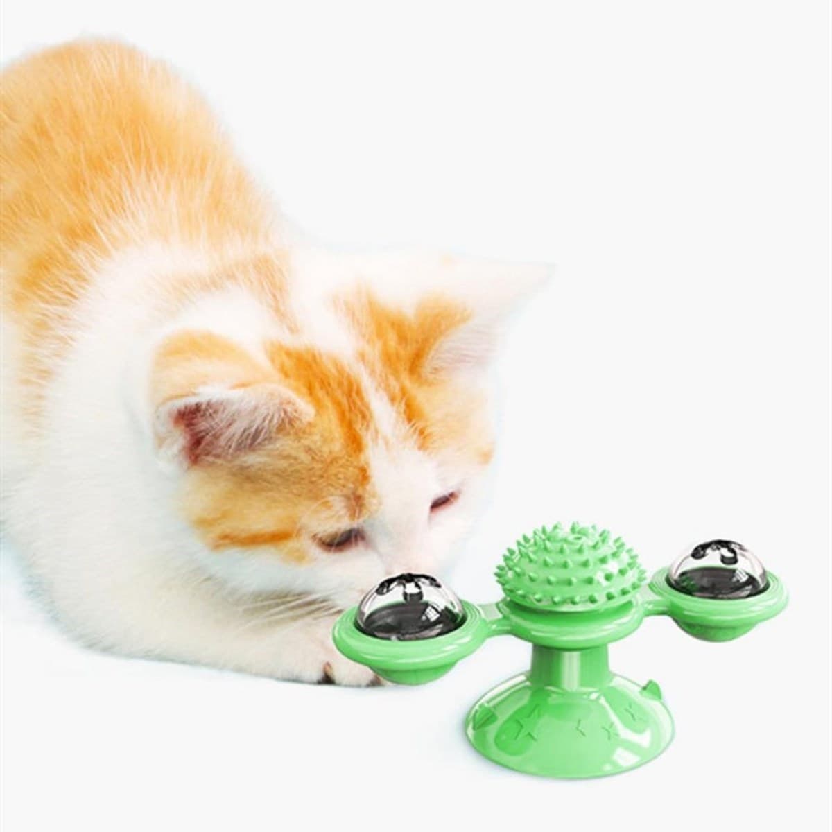 Roichil® Pet Malzemeleri Vantuzlu Fırıldak Toplu Dönen Şeffaf Depo Tasarım İnteraktif Kedi Oyuncağı