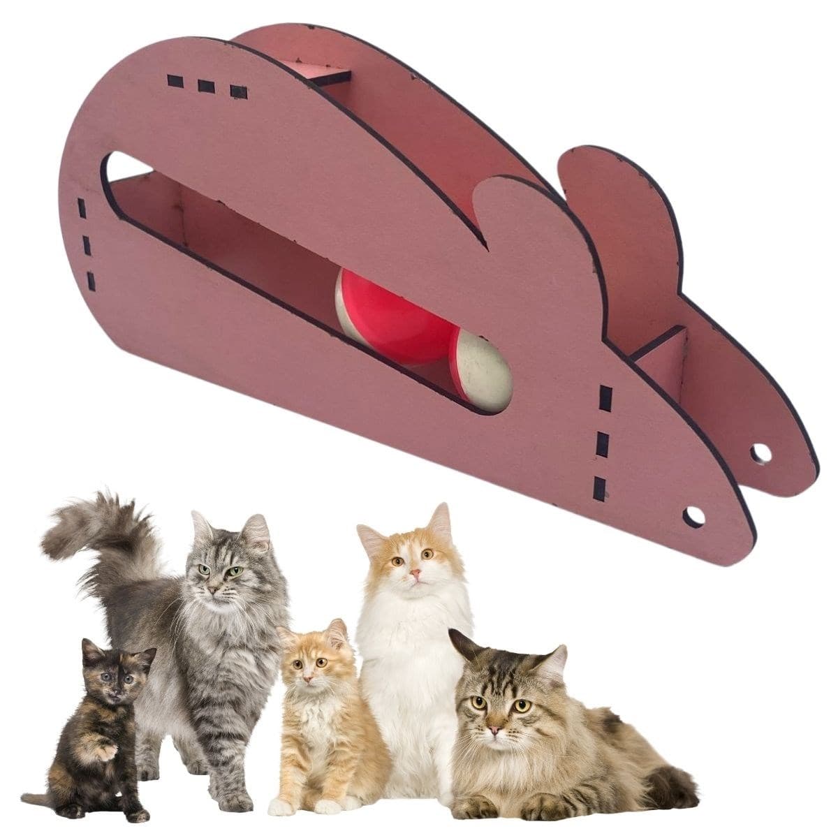 Roichil® Fare Kedi Oyunu Ahşap 2 Toplu Kedi Oyuncağı Tahta Kedi Oyunu Tahta Fare Ve Toplu Oyuncak