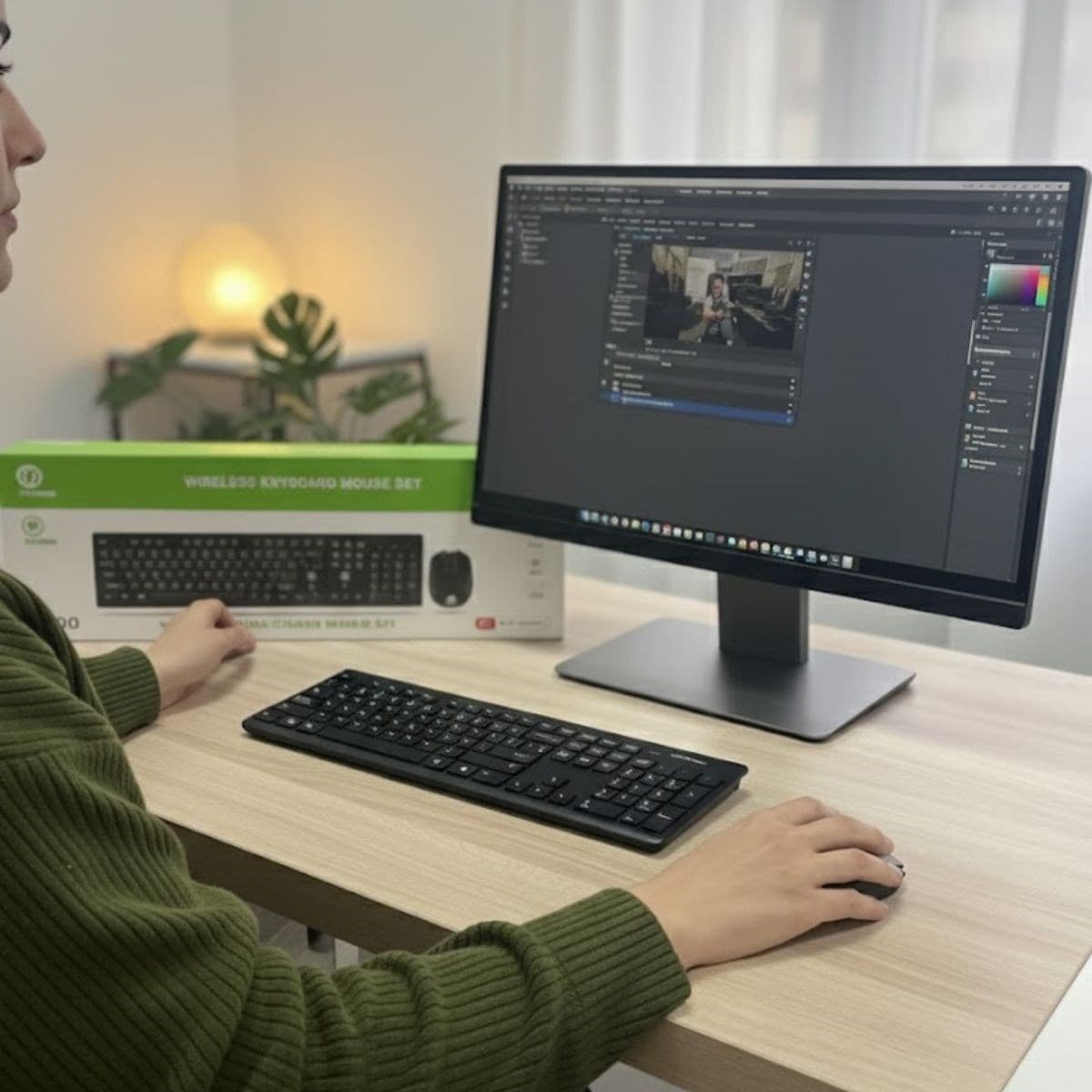 Roichil® Kablosuz Q Klavye Mouse Seti Rahat Yazım, Sessiz Tuşlar, Ofis ve Ev Kullanımına Uygun Set YK7100