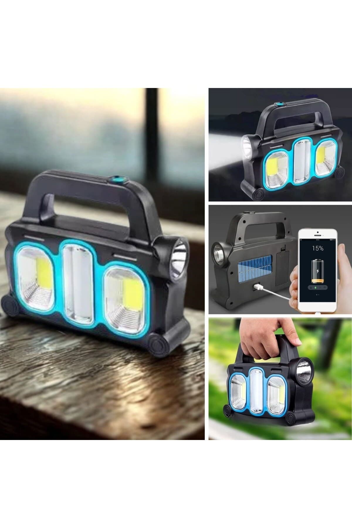 Güneş Enerjili Taşınabilir Çalışma Lambası – Powerbank Özellikli