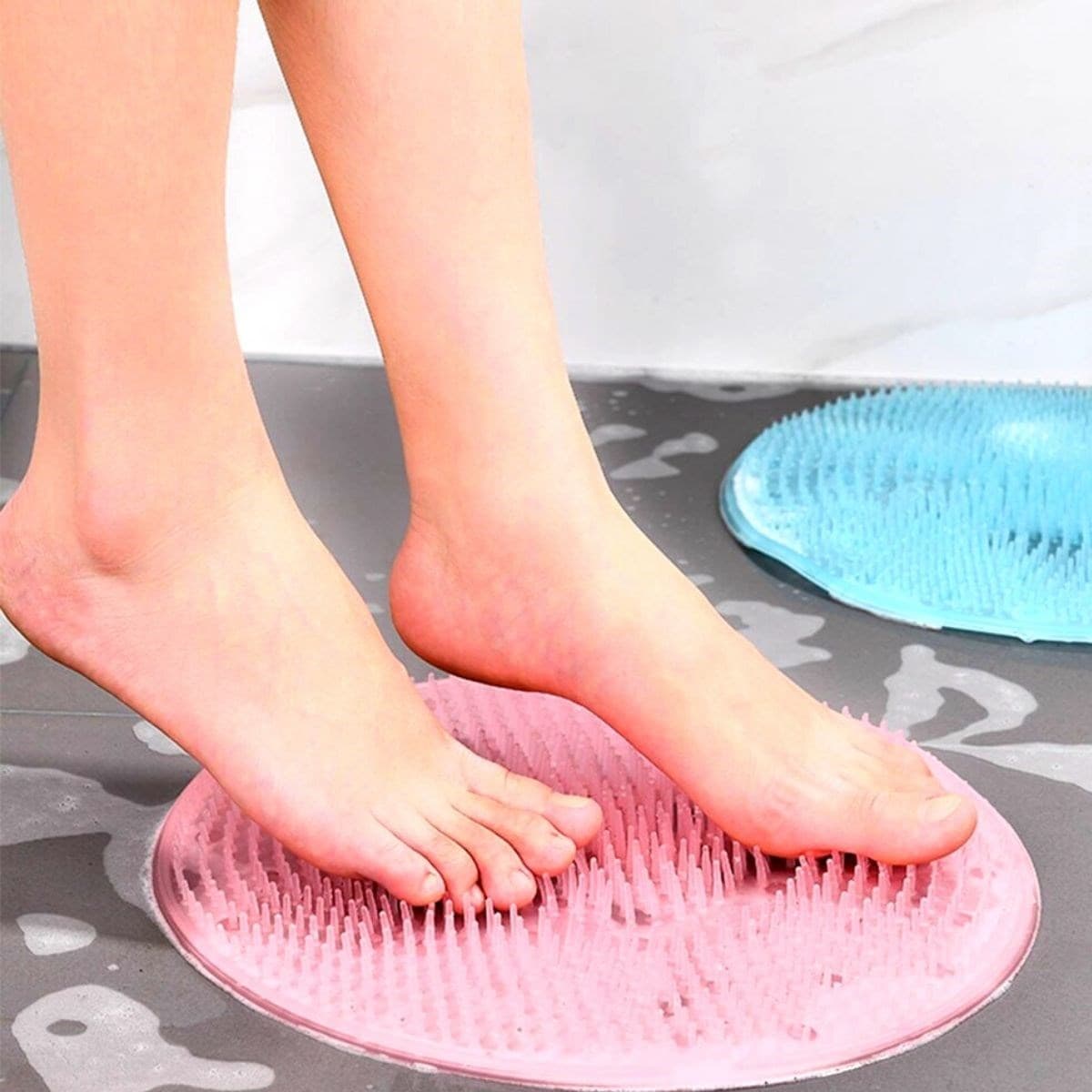 Roichil® Silikon Fırçalı Banyo Masaj Matı ve Ayaklar için Topuk Masaj Paspası
