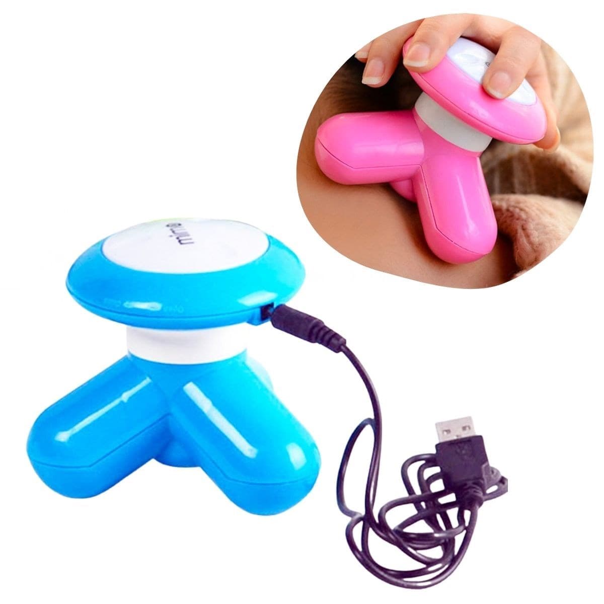 Roichil® 3 Başlıklı Titreşimli USB Şarjlı Mini El Masaj Aleti