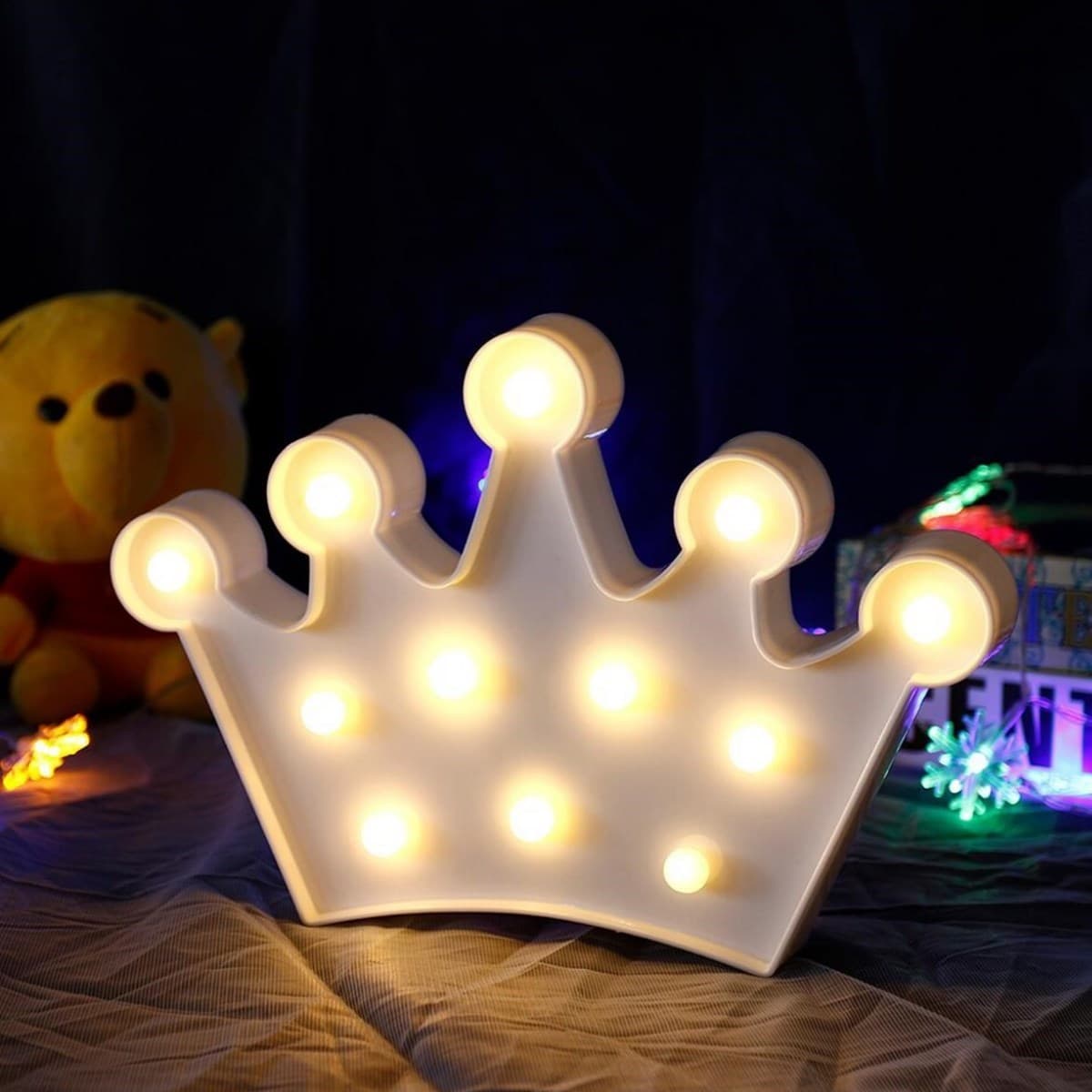 Roichil® 3D Dekoratif Pilli Kraliçe Tacı Model Led Masa ve Gece Lambası