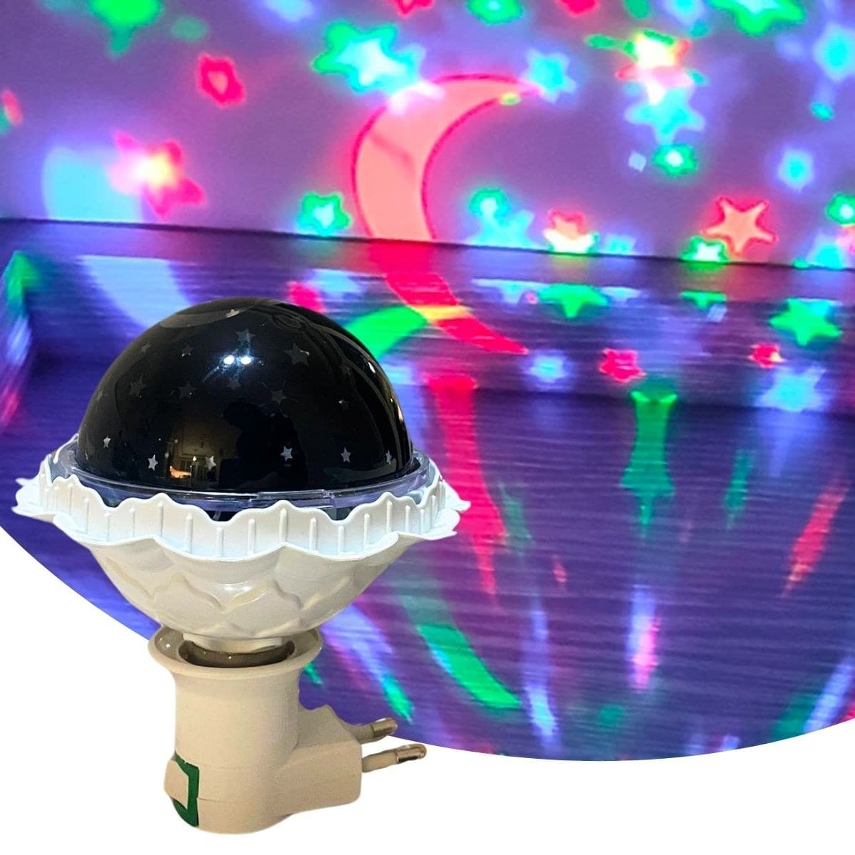 Roichil® Kristal Gökyüzü Modlu Yıldızlı Hareketli 360 Derece Dönen Kristal Led Ampül