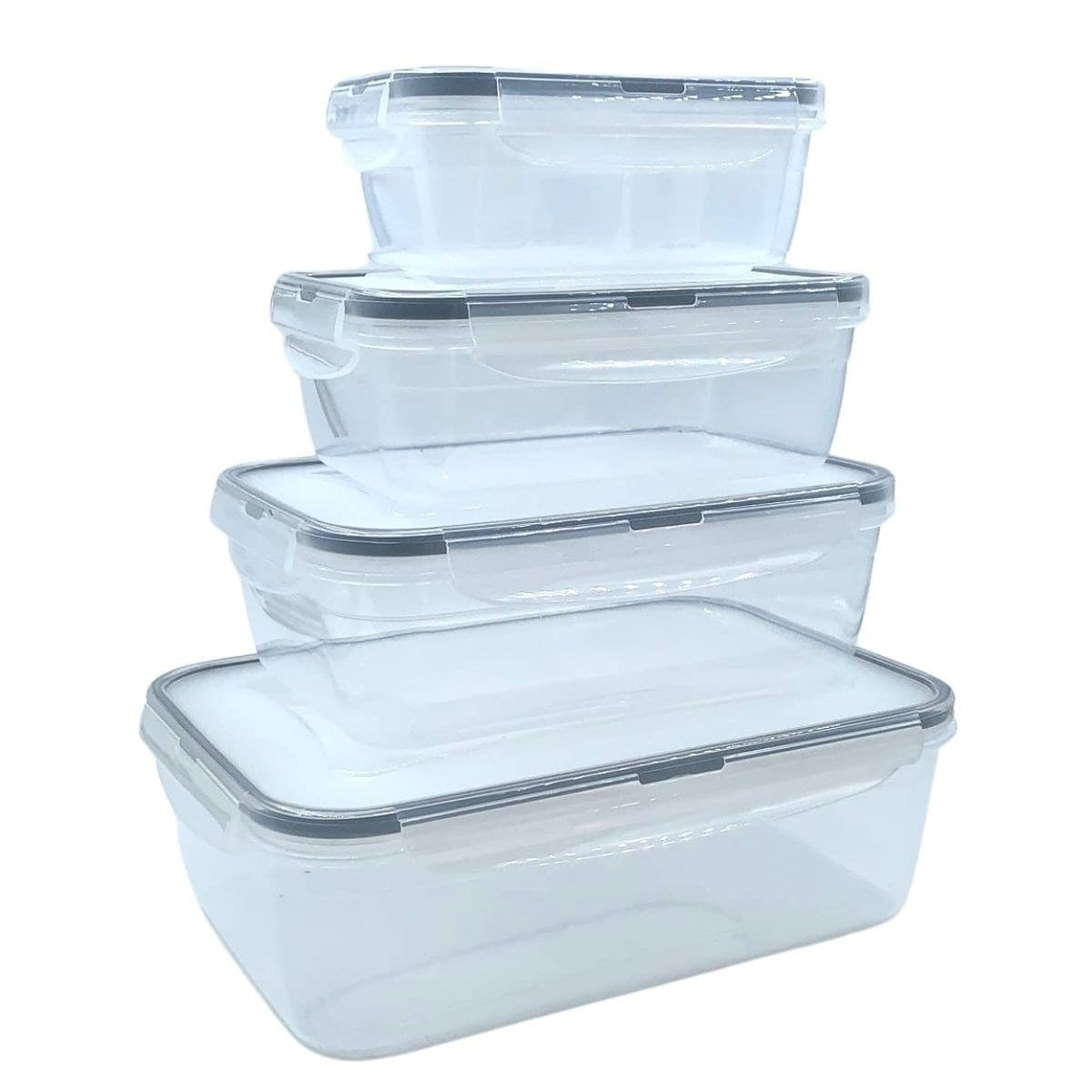 Roichil® 4lü İç İçe Sızdırmaz Contalı Kilitli Kapaklı Plastik Erzak Saklama Kapları LC315