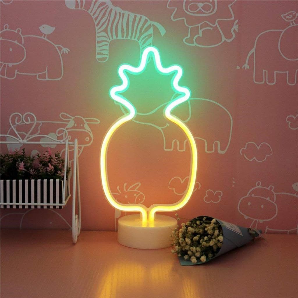 Roichil® Dekoratif Ananaslı Neon Led Masa Ve Gece Lambası Hediyelik Lamba