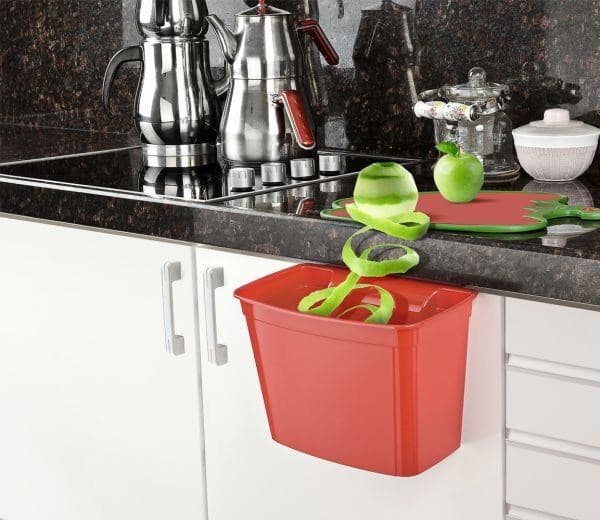 Roichil® Dolap Kapağına Asılabilen Kapaklı Pratik Çöp Kovası Çöp kutusu