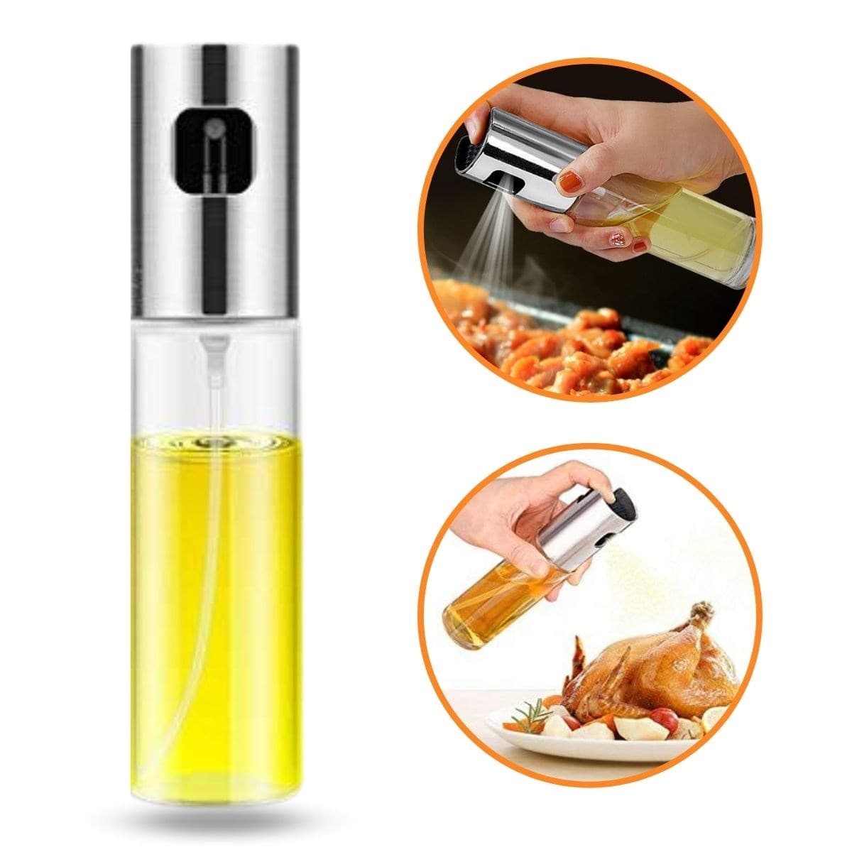 Roichil® 100ml Kapasiteli Şeffaf Spreyli Yağdanlık Sosluk Yağ Püskürtücü Yağ Şişesi