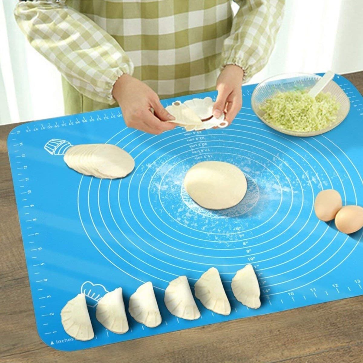 Roichil® 45*65 cm Silikon Ölçekli Kullanımı Kolay Hamur Açma Matı Ekmek Mantı Makarna Hamuru Yoğurma