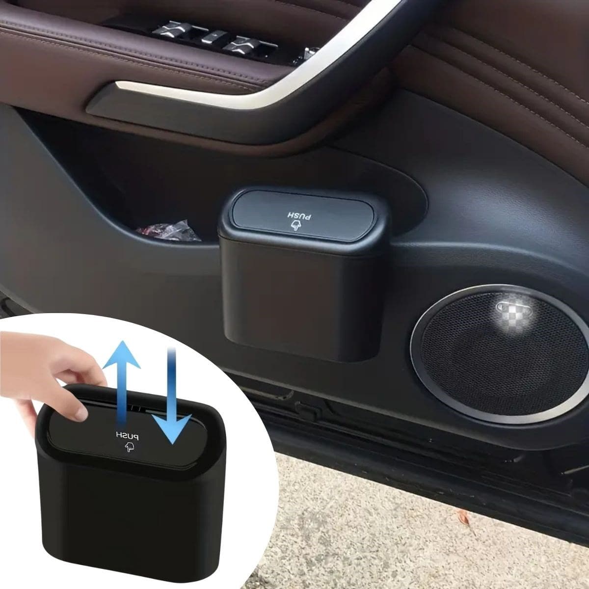 Roichil® Araç İçi Takılarak Sabitlenebilen Mini Kapaklı Çöp Kovası