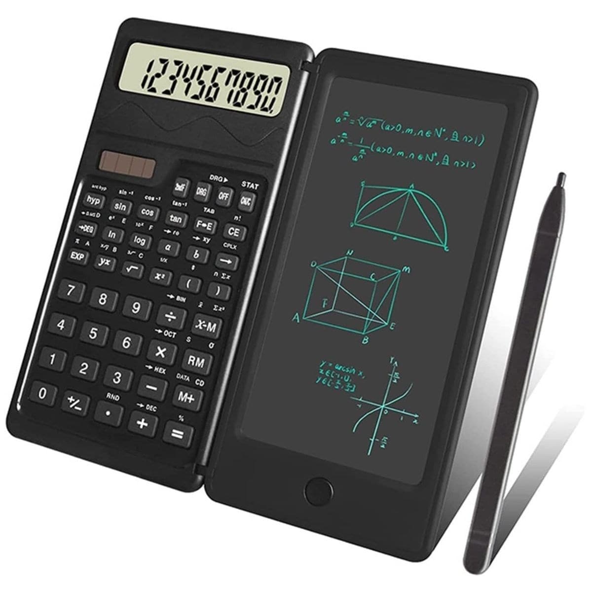 Roichil® Silinebilir LCD Yazı Tabletli,Kalemli Katlanabilir Bilimsel Hesap Makinesi