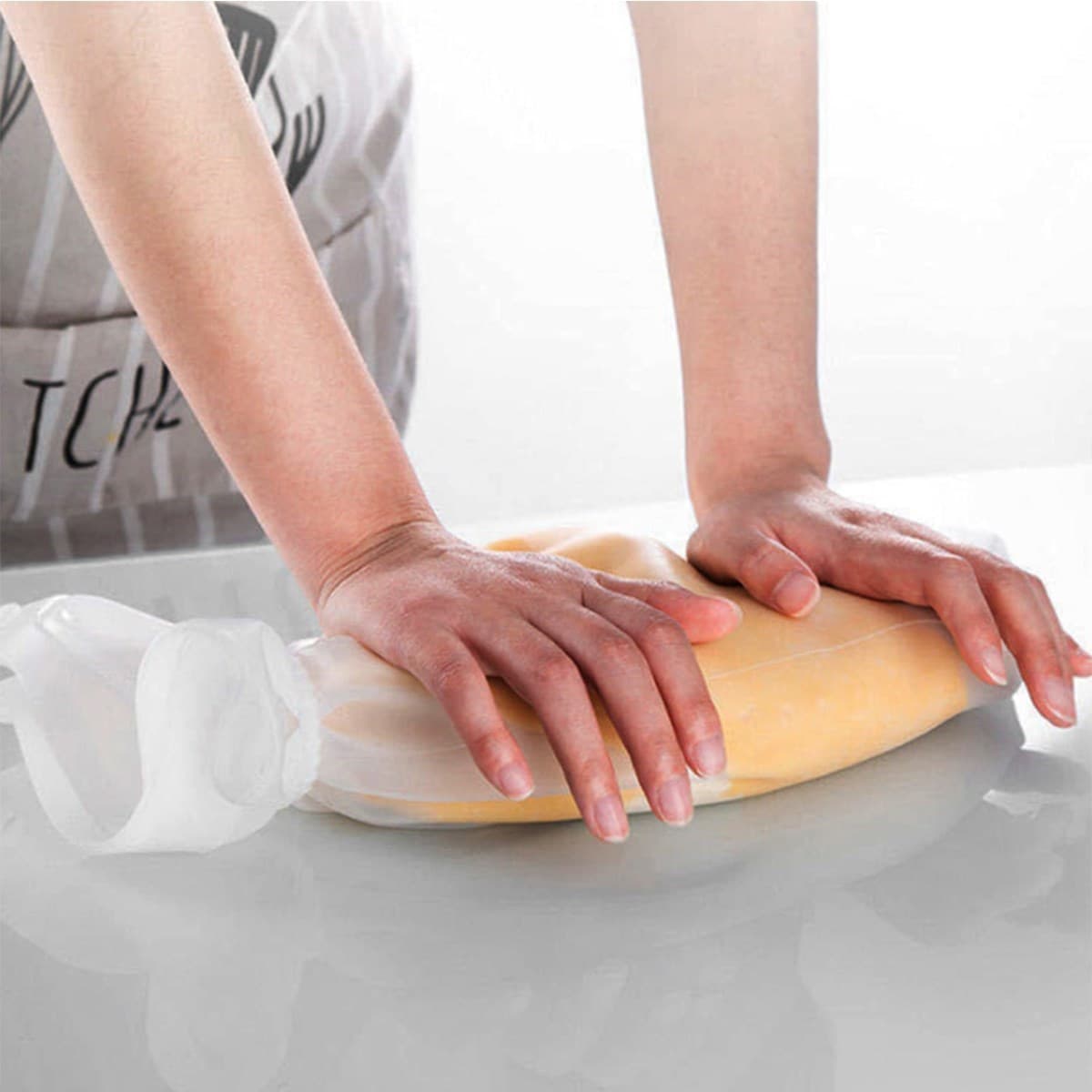 Roichil® Büyük Hamur Torbası Silikon Şeffaf Hamur Yoğurma Torbası Ekmek Makarna Mantı Hamuru Kolay