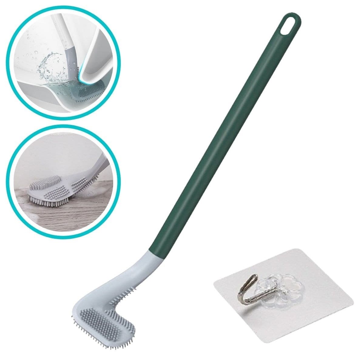 Roichil® Golf Tasarımlı Silikon WC Klozet Mutfak Temizlik Fırçası Kanca Hediyeli