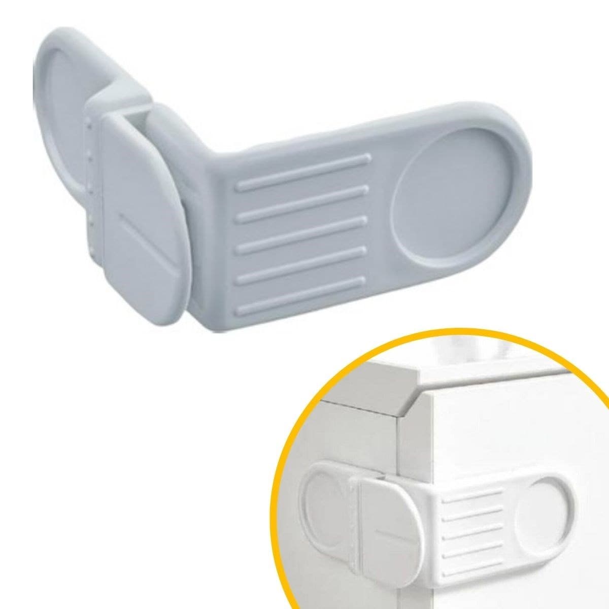 Roichil® Bebek Çocuk Güvenlik Çekmece ve Dolap İçin Kendiliğinde Yapışkanlı Vidasız Köşe Kapak Kilidi