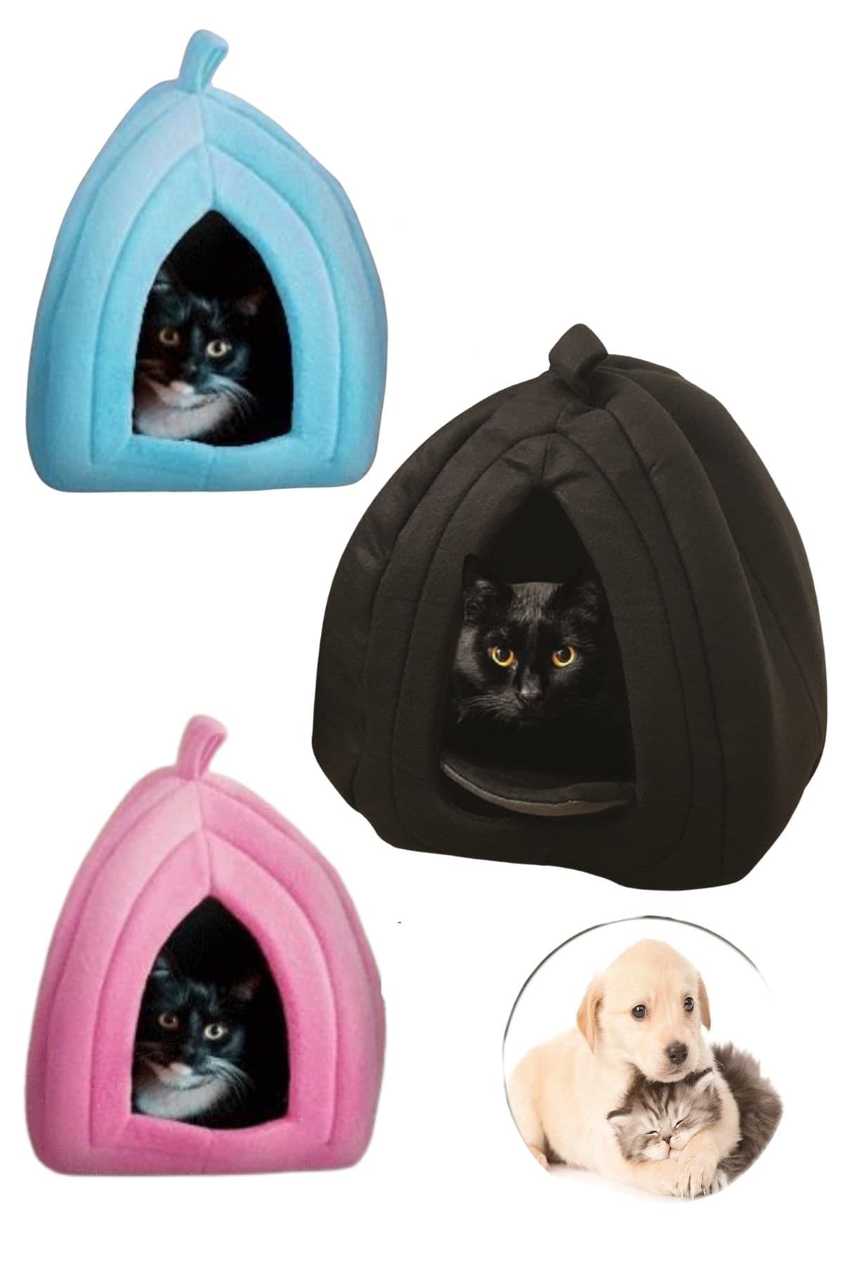 Roichil® Pet Hut Polar Kedi ve Köpek Yatağı - Mavi