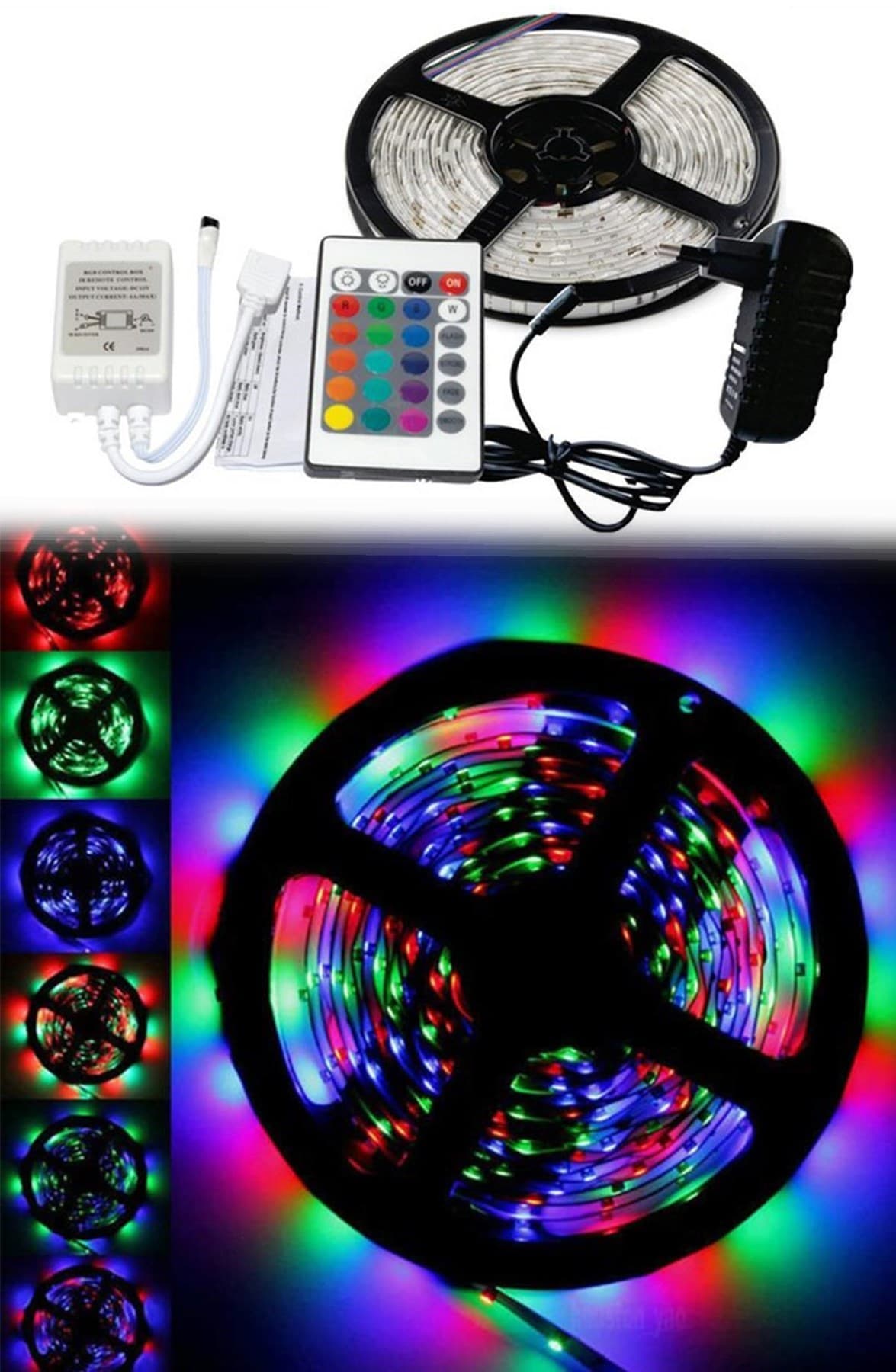 Roichil® 5 mt 20 Fonksiyonlu Uzaktan Kumandalı RGB Gaming Led Şerit Işık