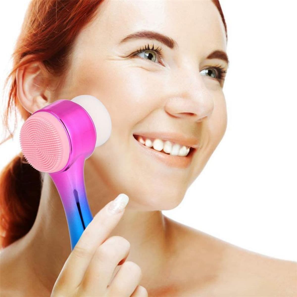 Roichil® Çift İşlevli Renkli Cilt Yüz Temizleme Fırçası Peeling Masaj Etkili Gözenek Temizleyici Alet