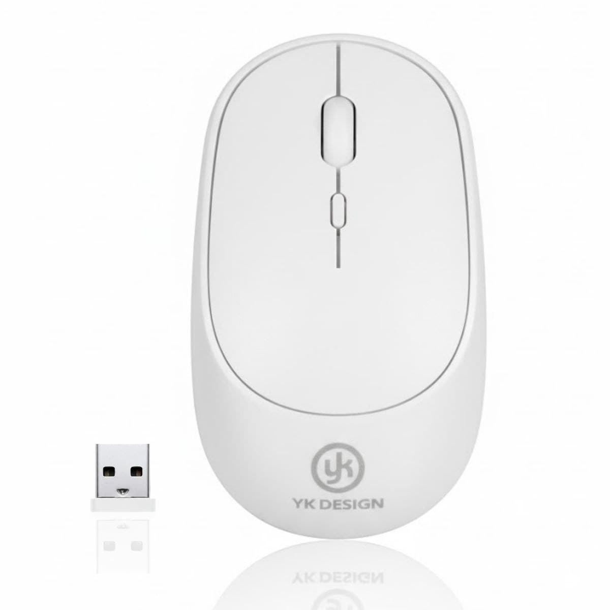 Roichil® Beyaz Renkli Ergonomik Sessiz Kablosuz Mouse – USB Alıcılı, Ofis ve Oyun İçin Konforlu Bilgisayar Faresi MS6310