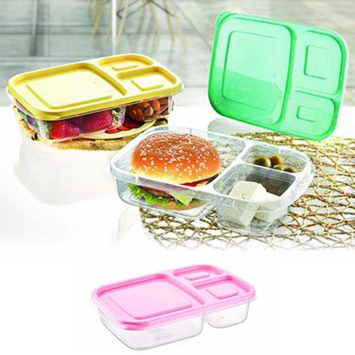 Roichil® 3 Bölmeli Sefer Tası Pratik Kolay Gıda Diyet Saklama Erzak Kabı